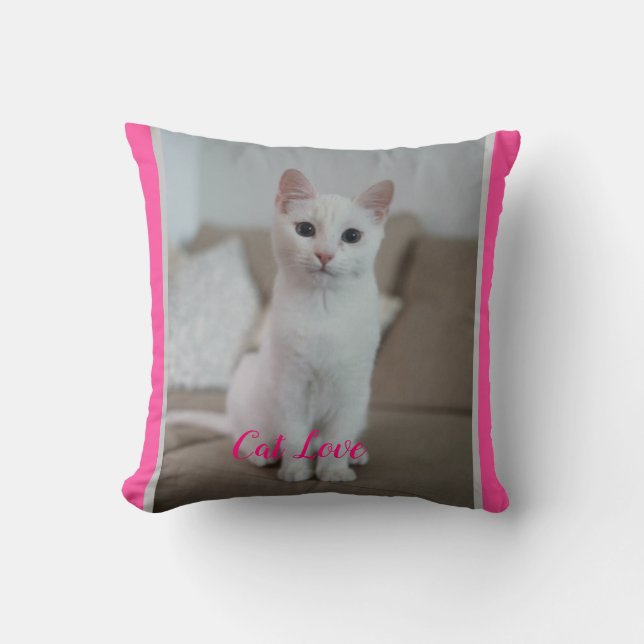 Coussin Chat Love Populaire Design Cadeau (Recto)