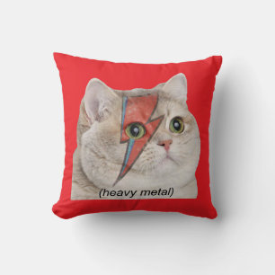 Coussin Chat Mème Respiration Lourde Rockeur Métal Lourde