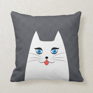 Coussin Chat mignon avec la langue collant