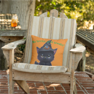 Coussin Chat noir d'Halloween drôle