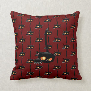 Coussin Chat noir éffrayant