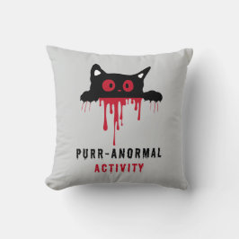 Coussin Chat noir et sang rouge Purr-anormal Activité Cade