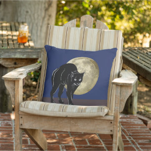 Coussin Chat Noir Halloween Prowling Sur Une Nuit De Plein