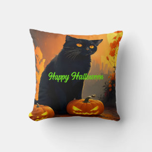 Coussin Chat NOIR Magick Halloween Chat