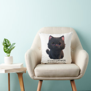 Coussin Chat noir moelleux