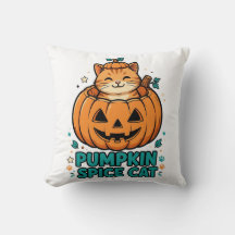 Chat orange d'Halloween au Curry de Citrouille Cha