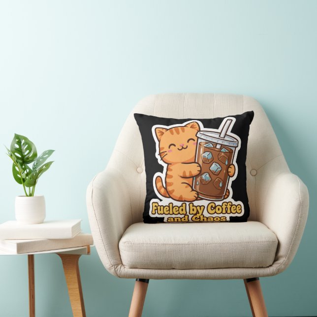 Coussin Chat Orange Drôle (Chaise)