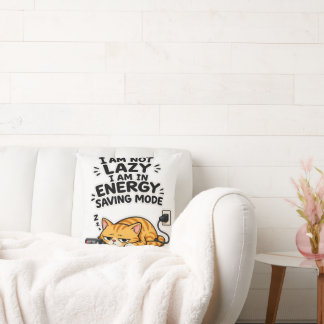 Coussin Chat Orange Drôle Économiseur d'Énergie Mode Lazy