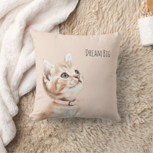 Coussin Chat pêche blanche