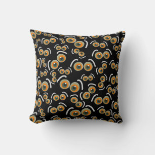 Coussin Chat Peureux Halloween Yeux de Chauve-Souris