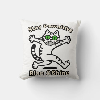 Coussin Chat Restez Positif