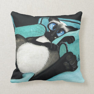 Coussin Chat siamois par la turquoise et les orteils de