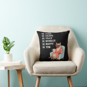 Coussin Chat siamois pour les amateurs de café