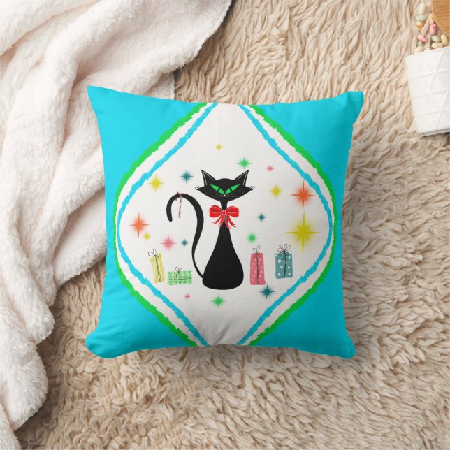 Coussin Chat siamois rétro de Noël (Couverture)