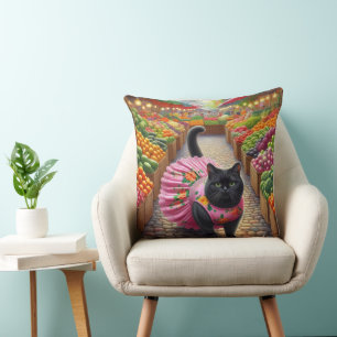 Coussin Chat sur le marché aux fruits