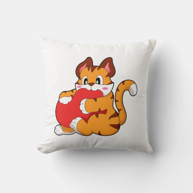 Coussin Chat tigre à l'amour avec coeur.PNG (Recto)