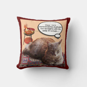 COUSSIN CHAT TURQUE EN MÉDITATION TRANSCENDENTALE