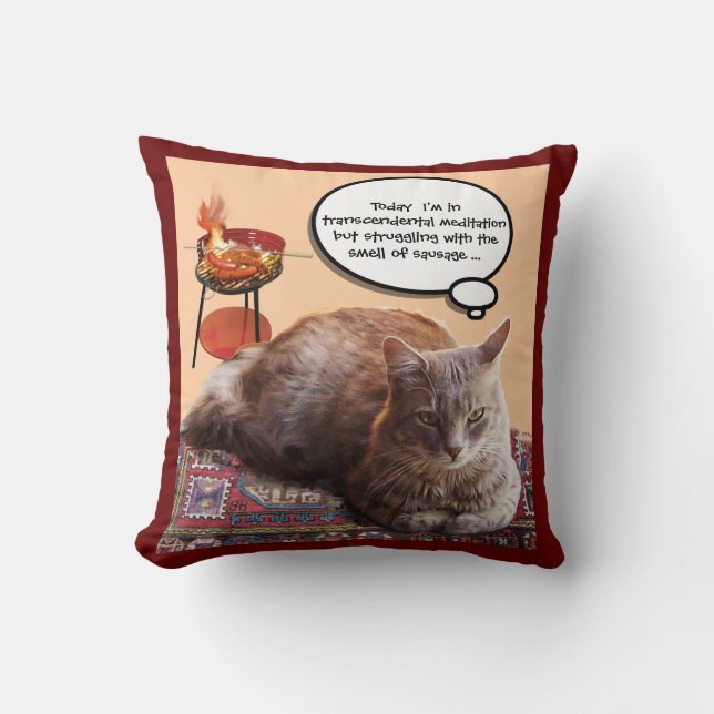 COUSSIN CHAT TURQUE EN MÉDITATION TRANSCENDENTALE (Recto)
