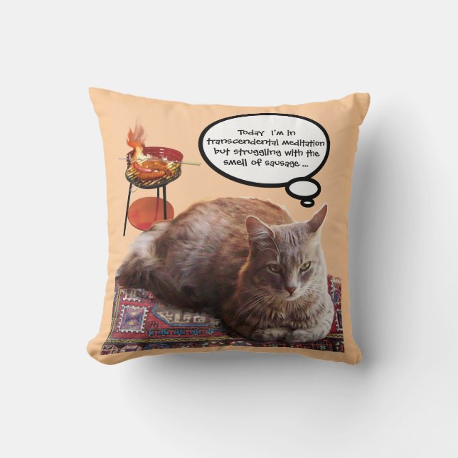 COUSSIN CHAT TURQUE EN MÉDITATION TRANSCENDENTALE (Recto)