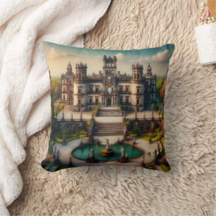 Coussin Château de Chapultepec Mexique Vintage voyage