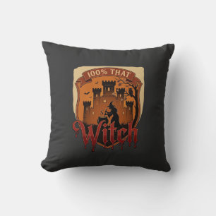 Coussin Château de sorcière Chaudron Hibou Chauves-souris_