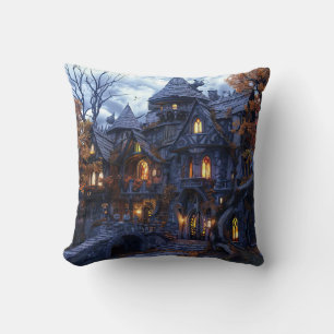 Coussin Château de Sorcière Halloween effrayant
