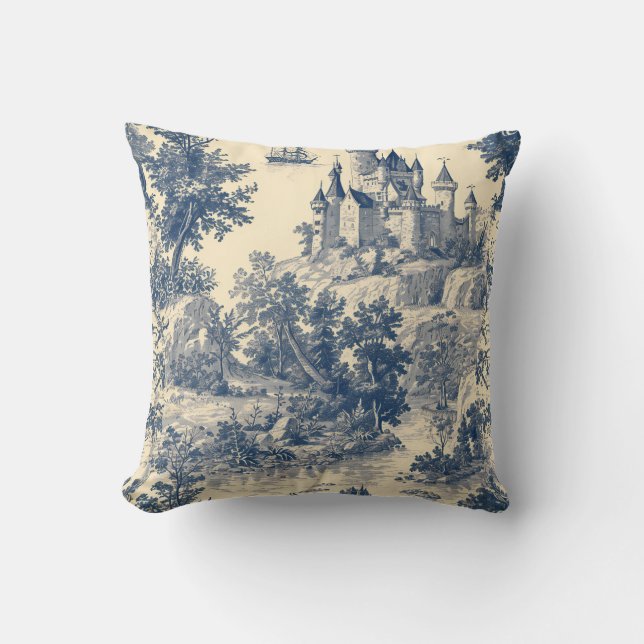Coussin Château de Toile de Jouy (Recto)