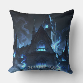 Coussin Château gothique ensorcelé d'Halloween