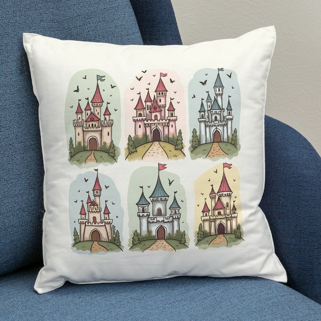Coussin Châteaux de Contes de Fées Fantaisistes (Créateur téléchargé)