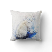 Chaton blanc aquarelle