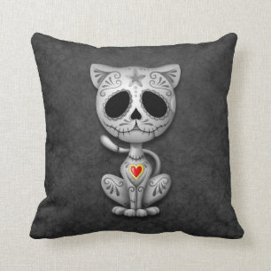 Coussin Chaton de sucre de zombi, foncé
