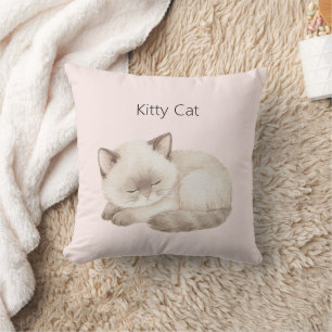 Coussin Chaton Gris Blanc