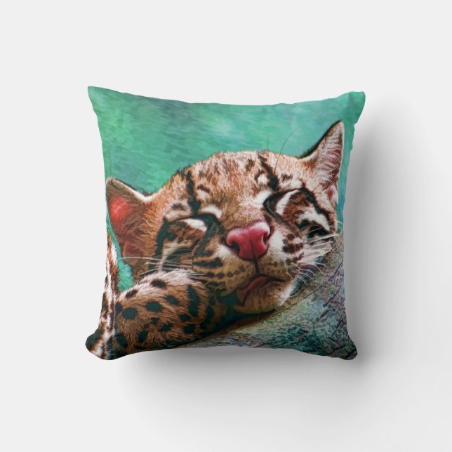 Coussin Chaton mignon d'Ocelot de bébé de sommeil (Recto)