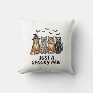 Coussin Chatons de Halloween Spooky Paw Design de T-shirt