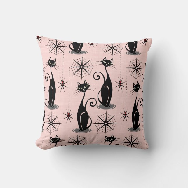 Coussin Chats atomiques rétro-Éffrayants (Recto)