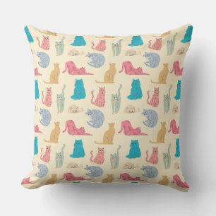 Coussin Chats au pastel