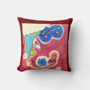 Coussin chats bleus