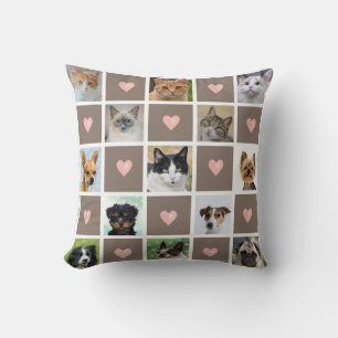 Coussin Chats & Chiens Personnalisé Photos & Motif de Coeu