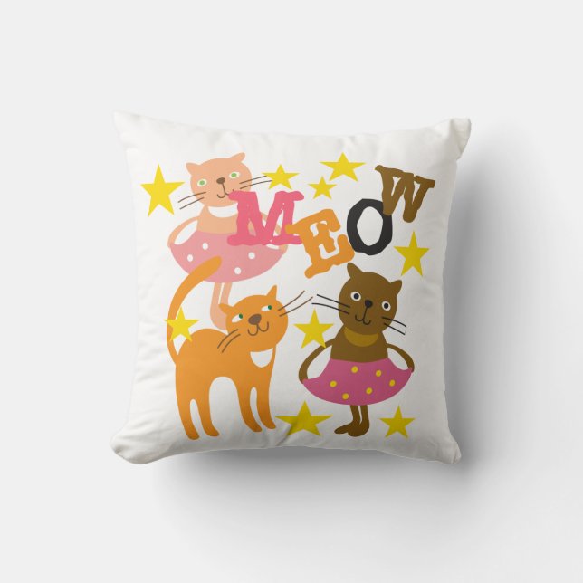 Coussin Chats dansants (Recto)
