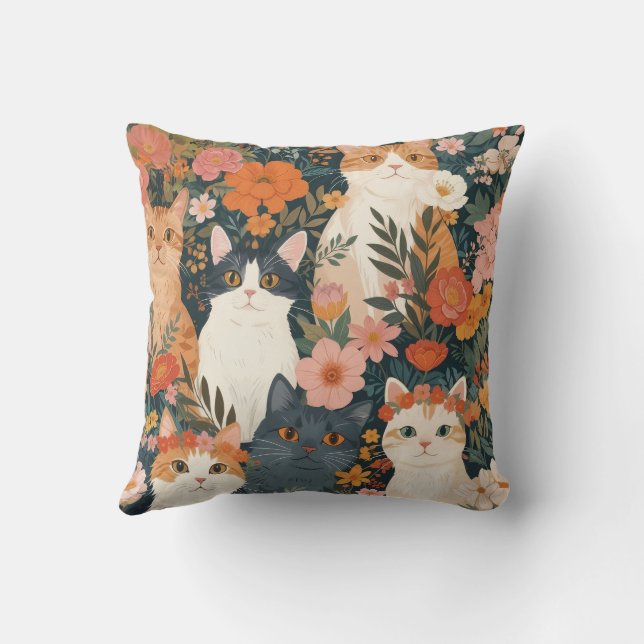 Coussin Chats de jardin fantaisistes (Verso)