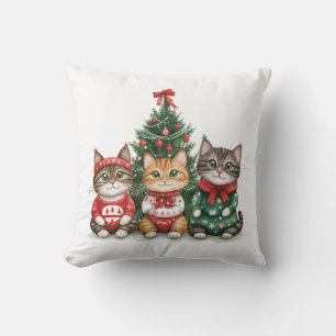 Coussin Chats de Noël mignons