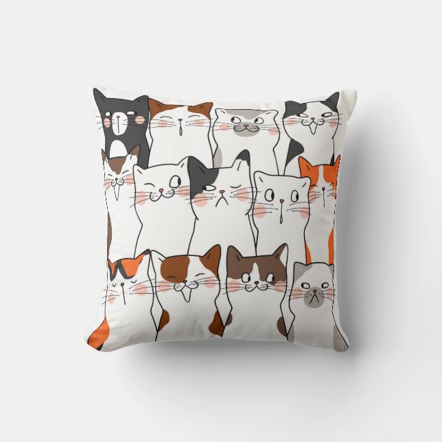 Coussin Chats Drôles Set  (Recto)