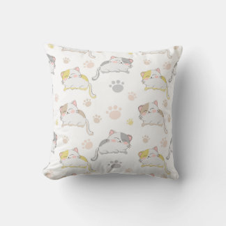 Coussin Chats et Empreintes de pattes joueurs