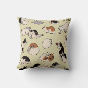 Coussin Chats japonais (couleur variable)