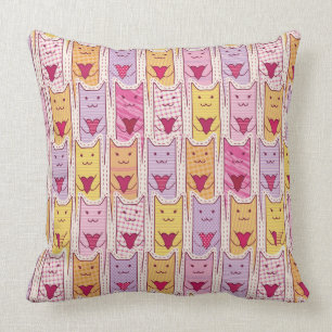 Coussin Chats mignons avec les coeurs affectueux