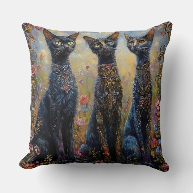 Coussin Chats noirs mignons (Recto)