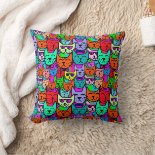 Coussin Chats Rainbow