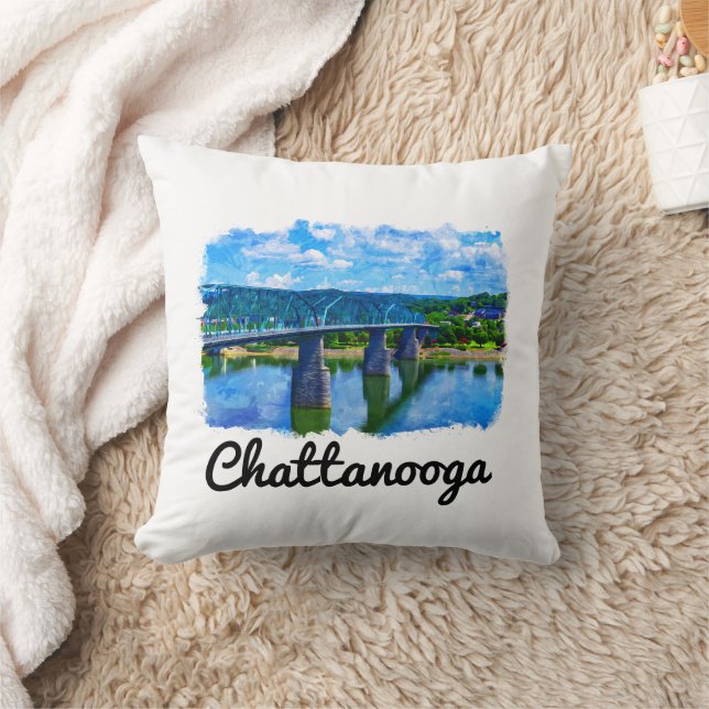 Coussin Chattanooga Tennessee Aquarelle (Couverture)