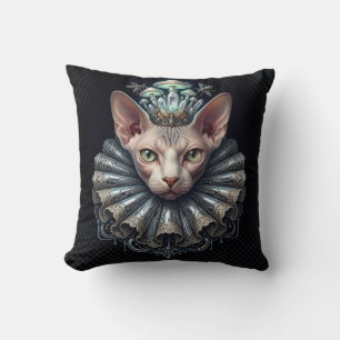 Coussin Chatte sphynx gothique cottagecore sombre
