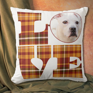Coussin Chaud Orange Rouge Brown Plaid Amour Dire Photo